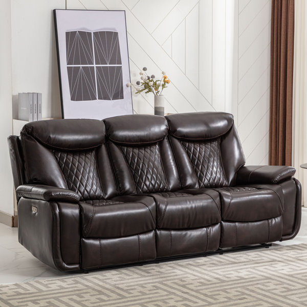 Simon li leather power deals sofa with power headrest